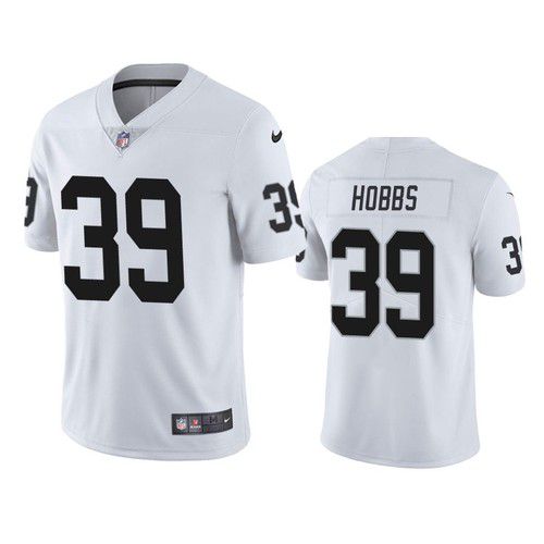 Men Oakland Raiders #39 Nate Hobbs Nike White Limited NFL Jersey